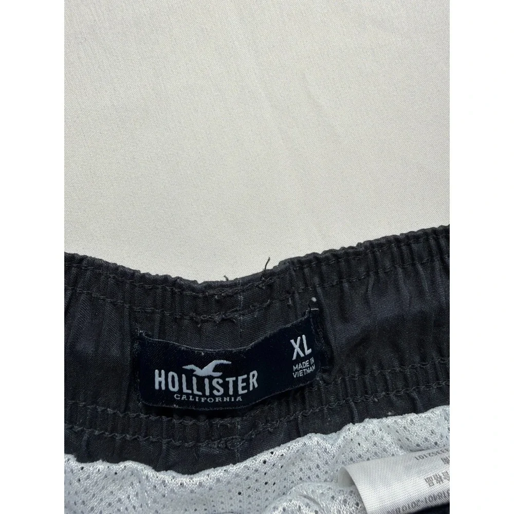 Hollister California Ombre Swim Trunks Shorts Men XL Blue White Drawstring Waist
